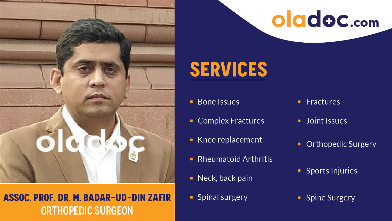 Services provided by Dr. M. Badar-Ud-Din Zafir